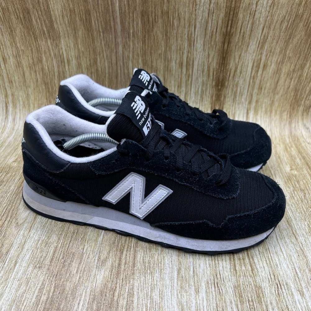 New Balance 515 Sneakers Men's Size 8 Black White Suede Mesh Low Top ML515RSC